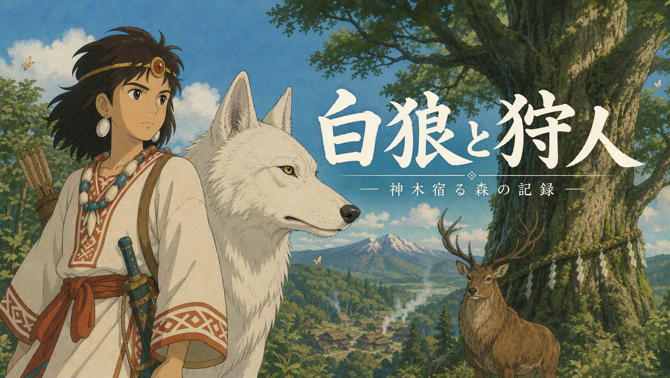 "White Wolf and Hunter"
